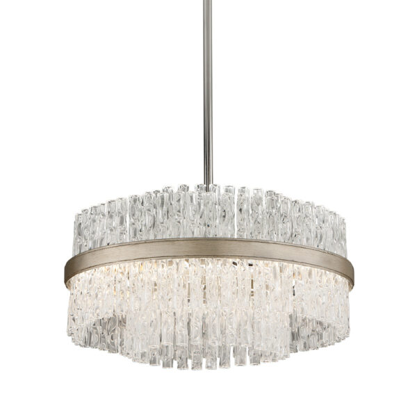 Hudson Valley Lighting Chime Silver Base And Clear Tubular Glass Shade Chandelier / Medium