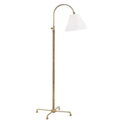 Hudson Valley Lighting Curves No.1 1 Light Floor Lamp W/ Rattan Accent