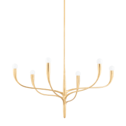 Hudson Valley Lighting Labra 6 Light Chandelier in Vintage Gold Leaf
