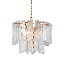 Hudson Valley Lighting Piemonte Copper Base And Handmade Clear Shade Chandelier / Medium