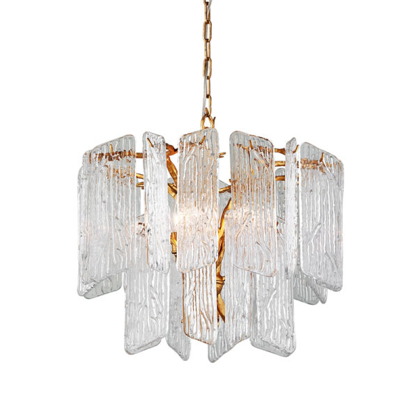 Hudson Valley Lighting Piemonte Copper Base And Handmade Clear Shade Chandelier / Medium
