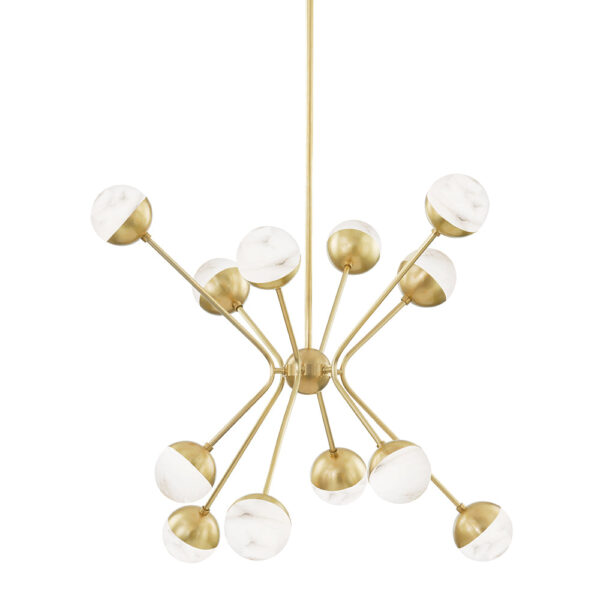 Hudson Valley Lighting Saratoga 12 Light Chandelier Aged Brass