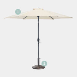 Ivory Cream Steel Parasol 9KG Decorative Parasol Base Set