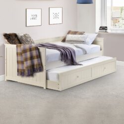 Jessica - Single - White Wooden Guest Bed Frame and Trundle - 3ft - Happy Beds