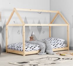 Kids House Frame Bed- Single - Pine - Wood - 3ft - Happy Beds