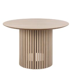 Lacey Wooden Dining Table Round In White Oak