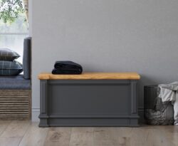 Lawson Oak and Charcoal Grey Painted Blanket Box