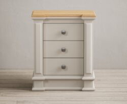 Lawson Oak and Soft White Painted 3 Drawer Bedside Chest