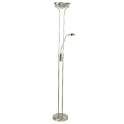 Led Mother And Child Adjustable Floor Lamp In Silver Finish