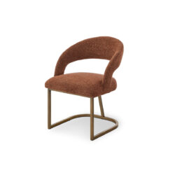 Liang & Eimil Alfie Dining Chair (Crib 5) - Bari Chestnut Red & Bronze Steel