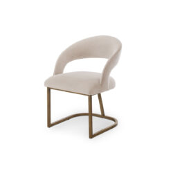 Liang & Eimil Alfie Dining Chair (Crib 5) - Megan Pebble & Bronze Steel