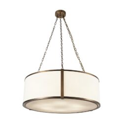 Liang & Eimil Baltimore Pendant Lamp - Antique Brass & White Linen