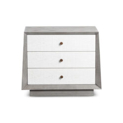 Liang & Eimil Otilia Bedside Table - Silver Grey & Off White Crown Cut