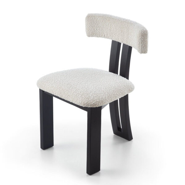 Liang and Eimil Tauron Dining Chair in Boucle Sand and Matt Black
