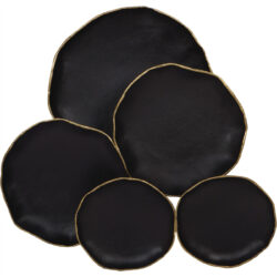 Libra Interiors Arlow 5 Disc Black Metal Wall Art