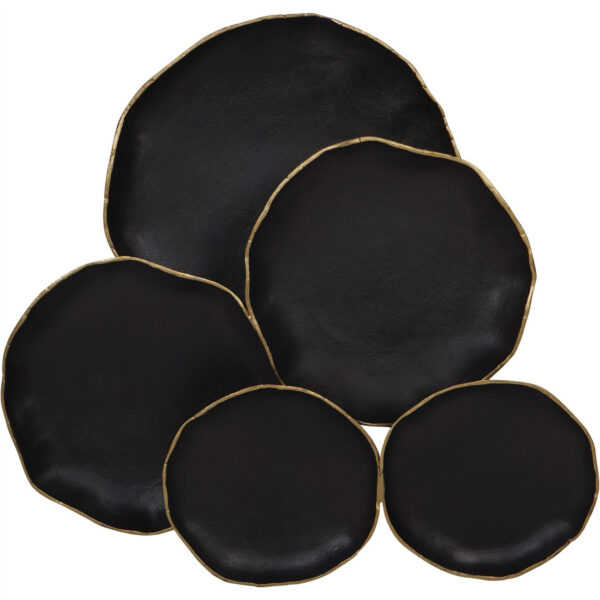 Libra Interiors Arlow 5 Disc Black Metal Wall Art
