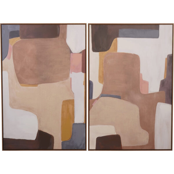 Libra Interiors Set of 2 Modern Abstract Wall Art