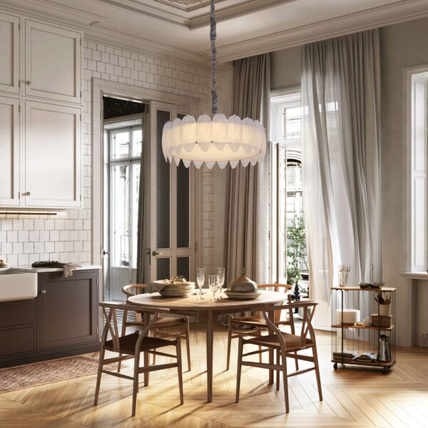 Lightsin Modern Glass Feather-Inspired Dimmable Chandelier