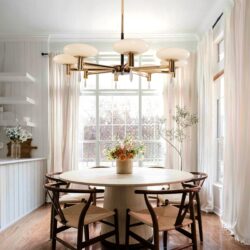 Lightsin Modern Gold LED Chandelier with Glass Shades