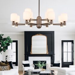 Lightsin Modern Minimalist Luxury Bronze Chandelier with Acrylic Shades