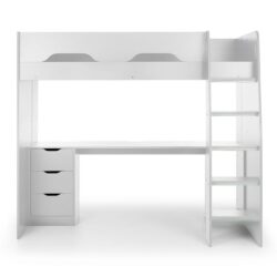 Madrid Wooden Gaming High Sleeper Children Bed In White