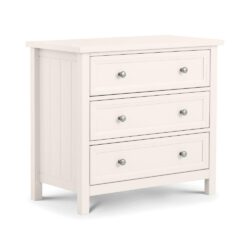 Maine - 3 Drawer Chest - Surf White - Wooden - Happy Beds