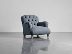 Margeaux Armchair - French Blue Linen Cotton Blend