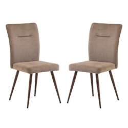 Mason Mocha Fabric Dining Chairs With Wenge Legs In Pair