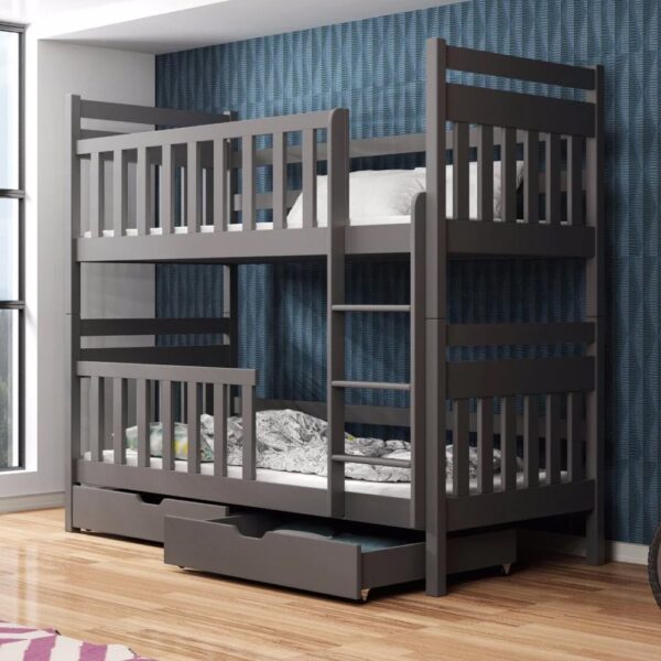 Meaford Wooden Bunk Bed Without Mattress In Graphite