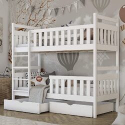 Meaford Wooden Bunk Bed Without Mattress In Matt White