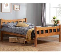 Miami - Single Antique Solid Pine Wooden Bed Frame - 3ft - Single - Happy Beds