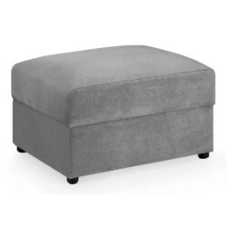 Millburn Velvet Foot Stool In Grey