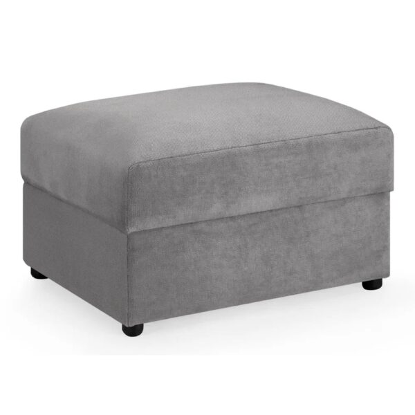 Millburn Velvet Foot Stool In Grey