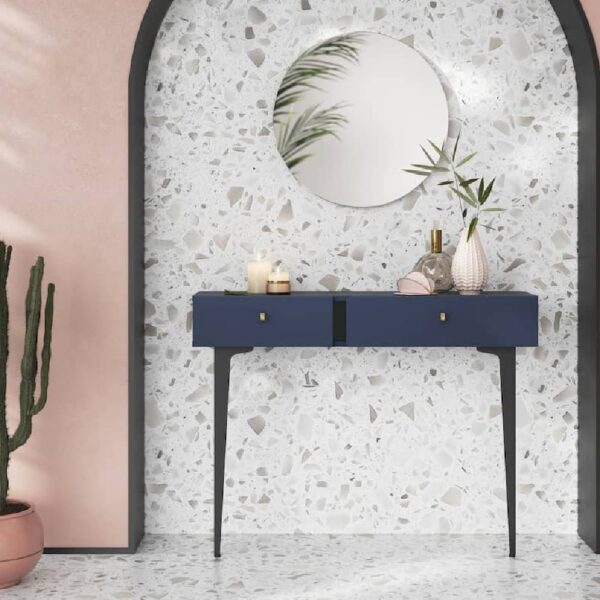 Mitcham Wooden Dressing Table With 2 Drawers In Navy