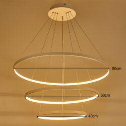 Modern Led Pendant 3 Acrylic Ring Chandelier