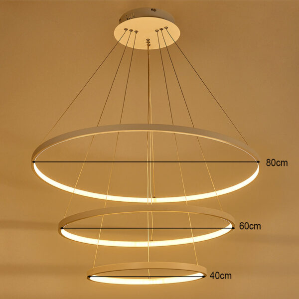 Modern Led Pendant 3 Acrylic Ring Chandelier