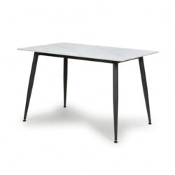 Modico Wooden Rectangular Dining Table In White And Black