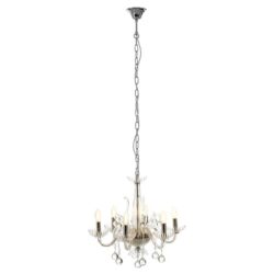 Murato 6 Bulb Clear Crystal Chandelier Light In Chrome