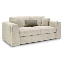 Newkirk Fabric 3 Seater Sofa In Beige