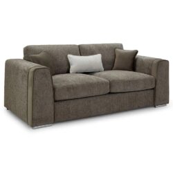 Newkirk Fabric 3 Seater Sofa In Mocha