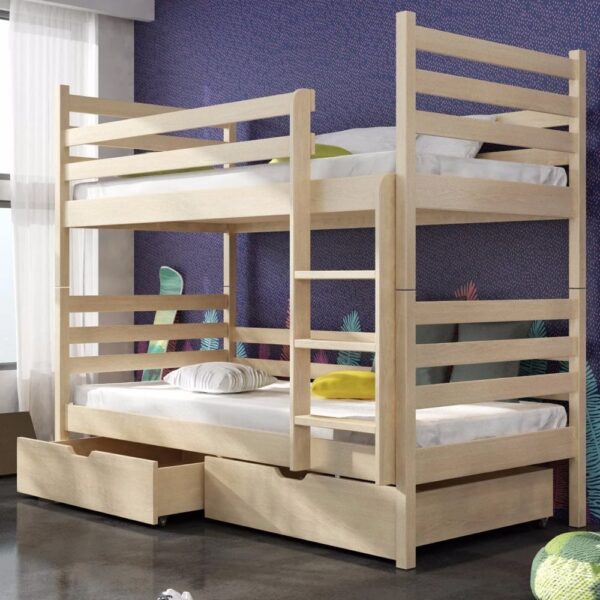 Newry Wooden Bunk Bed With Foam Mattress In Pine