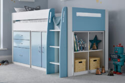 Oakley Mid Sleeper Kids Storage Bed, Bedmaster_White & Grey, One Size