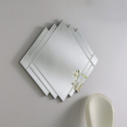 Olivia's Aomori Art Deco Wall Mirror in Black