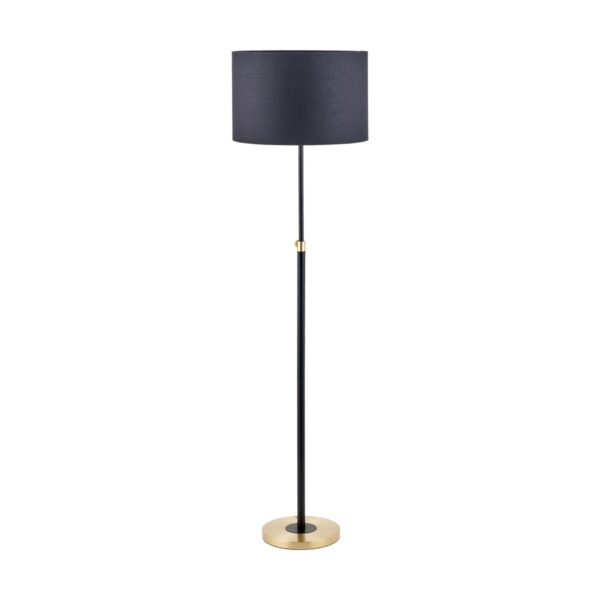 Olivia's Bryce Black and Gold Metal Rise and Fall Floor Lamp