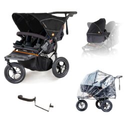 Out 'n' About Nipper Double V5 Newborn And Toddler Starter Bundle, Summit Black