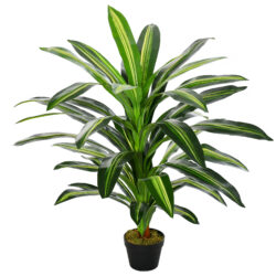Outsunny 110cm/3.6FT Artificial Dracaena Tree Decorative Plant 40 Leaves with Nursery Pot, Fake Tropical Tree for Indoor Outdoor Décor Aosom UK