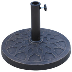 Outsunny 13kg Resin Umbrella Stand Holder, Garden Parasol Base for 38mm or 48mm Outdoor Umbrella Poles, Bronze Tone Aosom UK