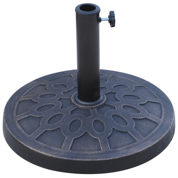 Outsunny 13kg Resin Umbrella Stand Holder, Garden Parasol Base for 38mm or 48mm Outdoor Umbrella Poles, Bronze Tone Aosom UK