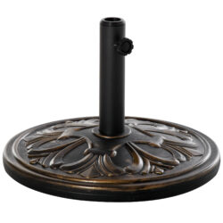 Outsunny 13kg Round Umbrella Base Outdoor Parasol Base Weight Stand Holder for Outdoor Garden Bronze Tone Aosom UK