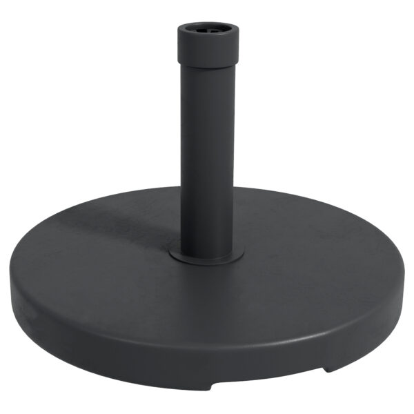 Outsunny 15kg Concrete Parasol Base: Heavy-Duty Rattan-Effect Stand for Outdoor Umbrellas, 46.5cm, Granite Grey Aosom UK